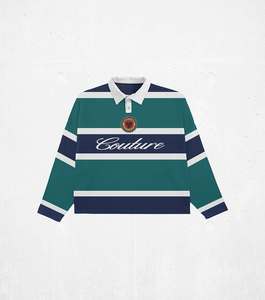 Camiseta de Rugby Tonton de Alta Calidad con Logotipo Bordado, Talla 5XL, Camiseta de Rugby para Hombre, Manga Larga, a Rayas, Estilo Urbano, Polo de Rugby de Algodón - Product Image 3