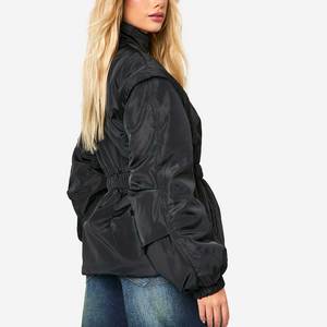 <b>Women</b> Winter Short Puffer <b>Coat</b> High Waist Quilted Bubble Jacket Long Sleeve Zip Up Casual Fashion Outerwear 2026 - Product Image 3