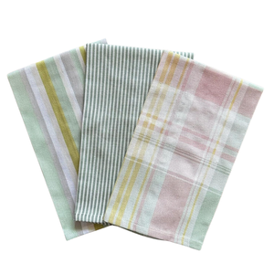 Serviettes de cuisine en coton tissées à la main pour restaurants, fabrication OEM, motif gaufré rayé, avec boucle de suspension - Product Image 1