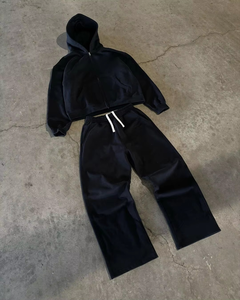 Conjunto Deportivo de Felpa Sin Tecnología, Chaqueta con Cremallera y Bolsillos, Sudadera con Capucha y Pantalones Deportivos para Hombre y Mujer, para Correr y Trotar - Product Image 1