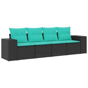 Conjunto de Sofás para Patio en Negro y Azul, Colección de Muebles Elegantes para Exteriores - Product Image 2