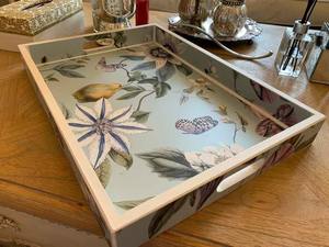 Nueva Bandeja Rectangular de Madera con Diseño Impreso y Esmaltado, Hermosa para Cocina y Restaurante, Bandeja Decorativa de Madera para Servir Té y Café - Product Image 4