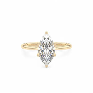 Marquise Cut Lab Grown Diamond Engagement <b>Ring</b> Solitaire Gold <b>Ring</b> Minimalist Bridal <b>Ring</b> Women Fine Jewelry - Product Image 1