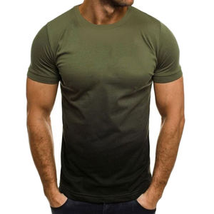 T-shirt pour homme noir à col rond et manches courtes, coupe ajustée, en jersey de coton, couleur unie, tricoté, design uni teint - Product Image 5