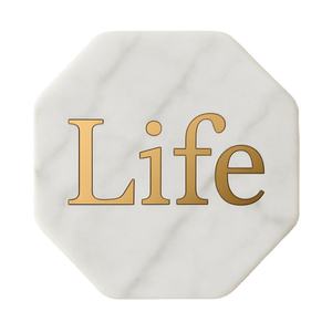 Posavasos de Mármol Elegante de Primera Calidad con Acabado Dorado para Decoración de Hogar de Lujo, Pieza Moderna para Espacios Habitables - Product Image 4