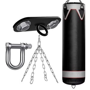 Saco de Boxeo Profesional de Alta Resistencia con Cubierta de Cuero y Relleno de Arena, Altura Ajustable para Entrenamiento de Boxeo Masculino - Product Image 1