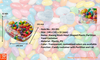 Boîte de rangement alimentaire réutilisable en plastique PS écologique en forme de cœur transparente Kwang Hsieh