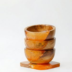 Bol en bois et résine fait main, style luxe, personnalisable, écologique, léger, sans BPA, passe au lave-vaisselle - Product Image 1