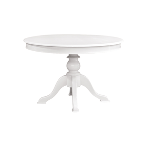 <b>Dining</b> <b>table</b> made of <b>solid</b> mahogany <b>wood</b> with a white finish for indoor use - Product Image 1