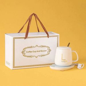 Self-Heating Smart Ceramic Mug Warmer 55 Degree Thermostatic Electric Coffee Heater <b>Cup</b> Temperature Control Set-Gift - Product Image 2