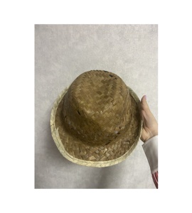 หมวกฟางซอมเบรโร่สีดำสไตล์เวียดนามบ็อบเบิ้ลและสายคอสำหรับคาวบอยและอินเดียชุดเดรสแฟนซีหรือชุดวันเกิดแบบตะวันตก - Product Image 2