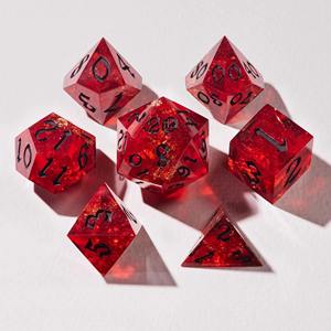 Jeu de dés en résine haute clarté, dés polyédriques transparents en résine pour les joueurs de D&D, équipement de jeu de table professionnel, vente en gros - Product Image 1