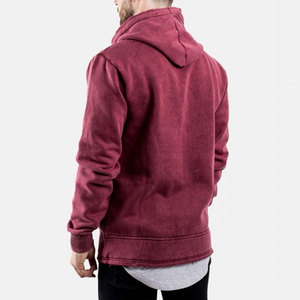 Men Hooded Sweatshirt Solid Color French Terry Cotton Pocket Casual Autumn Regular Fit - Product Image 3