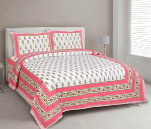 Sábana Plana de Algodón Estampada Clásica, 400 Hilos, Transpirable para Todas las Estaciones, Diseño de Plantas, Ropa de Cama para Adultos, Uso Doméstico - Product Image 1
