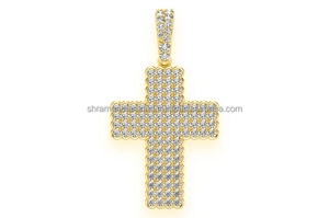 Custom iced Trendy 10K <b>Solid</b> <b>Gold</b> Jesus Cross Necklace Moissanite Diamond Christian Religious Jewelry Fine <b>Pendants</b> Charms Gifts - Product Image 6