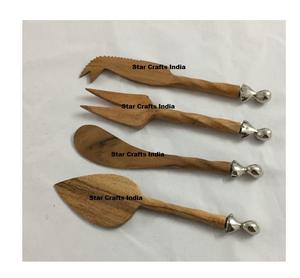 Cuillères en bois naturel à prix avantageux, ensembles d'ustensiles jetables, design coréen vintage de luxe pour votre service de salades, cuillères de service - Product Image 2