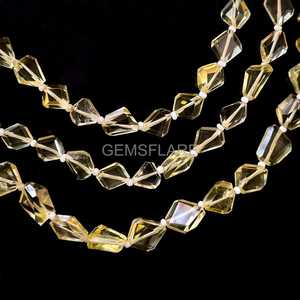 Cuentas de Cuarzo Limón Natural Facetadas al por Mayor, Cuentas Sueltas de Cuarzo Limón de 5x7-6x8MM para Fabricación de Joyas a Granel - Product Image 1