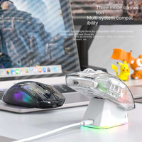 Mouse Gaming Nirkabel Attack Shark X2Pro RGB Pengisian Daya Magnetis Mouse Nirkabel Tri-mode Mouse Gaming Transparan dengan Layar