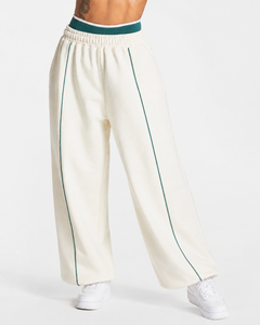 Custom Logo Women's Pearl <b>White</b> Contrastline Sweatpants Oversized Casual Women's Fleece Baggy <b>Joggers</b> Premium Quality Trouser - Product Image 1