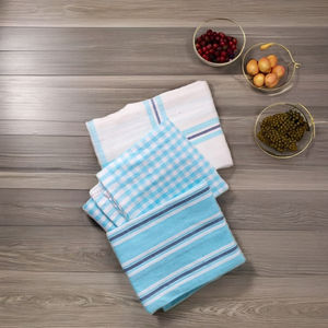 Toallas de Cocina de Algodón 100% Tejido Absorbente de la India con Diseño de Rayas Teñidas con Hilo, Suaves y de Secado Rápido al Mejor Precio - Product Image 1