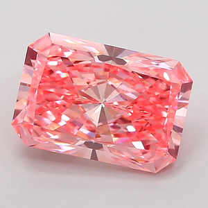 Diamante rosa sintético de corte radiante rectangular para la elaboración de joyas - Product Image 1