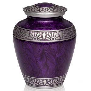 Urnas de Cremación para Adultos de Aluminio, Diseño de Grabado de Flores Plateadas, Acabado de Mármol Rosa, Estilo Europeo/Americano, 200 Pulgadas Cúbicas, Funerarias - Product Image 6