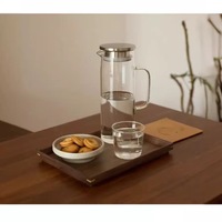 Carafe en verre avec couvercle et poignée, 50 oz/1500 ml, carafe à eau pour thé glacé, jus, verre borosilicate résistant à la chaleur, carafe pour eau chaude