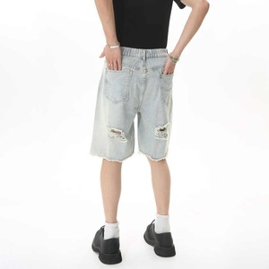 Pantalones Cortos de Mezclilla Desgastados Y2K para Hombre, Transpirables, de Cintura Media, Pierna Recta, Rotos, de Algodón, Casuales, para Fiesta, Verano, Estilo Urbano - Product Image 4