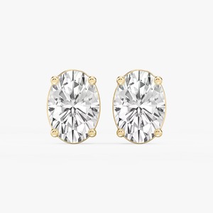 Boucles d'oreilles clous de luxe en or 18 carats pour femme, diamant de laboratoire 2 carats, D VS1, certifié IGI, sertissage 4 griffes, cadeau de fiançailles, mariage, usage quotidien - Product Image 2