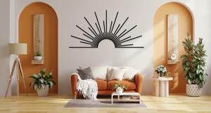 Arte de pared de metal con diseño de sol, escultura decorativa negra hecha a mano, ideal para colgar en la pared, ideal para la cocina, comedor, decoración moderna del hogar - Product Image 5