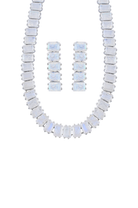 Conjunto de Collar con Piedra Lunar en Plata de Ley 92.5 KLSS-40130 - Product Image 2