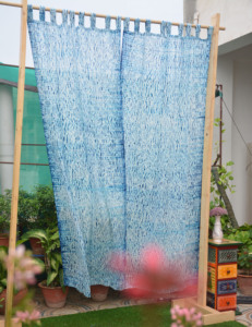 Rideau imprimé tie-dye en coton fait main, rideau de fenêtre bohème, décoration intérieure pour salon, chambre, hôtel, complexe hôtelier, taille personnalisée - Product Image 4