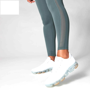 กางเกงโยคะขายาวเอวสูงสำหรับผู้หญิง ผ้ายืดสแปนเด็กซ์/โพลีเอสเตอร์ ถักทอระบายอากาศได้ดี สีพื้น โลโก้สั่งทำได้ (ข้างซ้าย) แบบสูง - Product Image 4