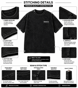 เสื้อยืดโอเวอร์ไซส์ทรงหลวม น้ำหนัก 230 กรัม ผ้าฝ้าย 100% คุณภาพสูง ล้างสีแบบแอซิด  ไหล่ตก  ไซส์ใหญ่พิเศษ  รับสกรีนโลโก้ สำหรับผู้ชาย - Product Image 5