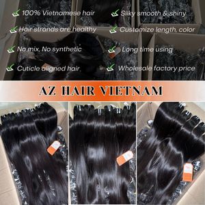 En gros 100G Machine Trame Os Droite Remy Cheveux Bundle AZ Cheveux Extensions de Cheveux Humains de Haute Qualité du Vietnam - Product Image 6