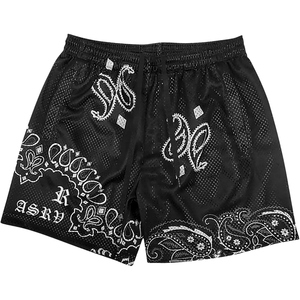 Shorts de sport respirants pour homme, style basket, en maille paisley, légers, pour l'été - Product Image 3