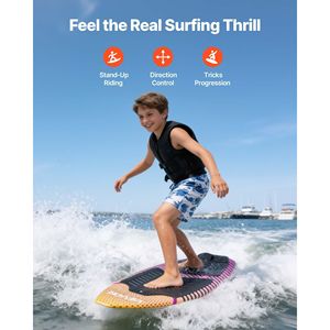 Tavola da Wakesurf da 45 Pollici con Anima in Schiuma EPS e Pad Antiscivolo in EVA, Tavola da Wake Surf Resistente ai Raggi UV per Giovani, Accessorio per Sport Acquatici - Product Image 2