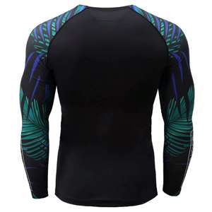 เสื้อรัดกล้ามเนื้อ MMA ขายดีแบบขายส่ง ออกแบบลายเองได้ เสื้อรัดกล้ามเนื้อ BJJ แบบซับลิเมชั่น พิมพ์ลายตามสั่งสำหรับผู้ชาย OEM - Product Image 5