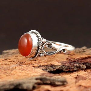 Carnelian Gemstone Midi <b>Ring</b> 925 <b>Silver</b> Handmade <b>Statement</b> <b>Ring</b> for Women handmade Birthday Anniversary Gift <b>Ring</b> For Her - Product Image 1