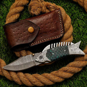 Cuchillo UA Supplies personalizable ODM/OBM profesional de acero de Damasco 58 HRC con punta de gota, mango de madera de nido de abeja, afilado a rasuradora, de 7.5 pulgadas - Product Image 1