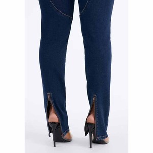 Mid Waist Denim <b>Jeans</b> <b>Women</b> Panelled Stonewashed Full Length Casual Custom Color <b>Stretch</b> Cotton Spandex Eco-Friendly Winter Fit - Product Image 5