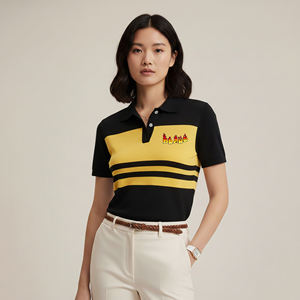 Camisas de Mujer 100% Algodón OEM/ODM, 300 Gramos, Corte Regular Cómodo para Verano, 2 Colores, Logotipo con Apliques Bordados Personalizados - Product Image 1