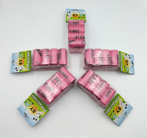 Vente en gros de sacs à 8 rouleaux roses personnalisés de sacs à crottes de chien biodégradables et écologiques de Taïwan - Product Image 6