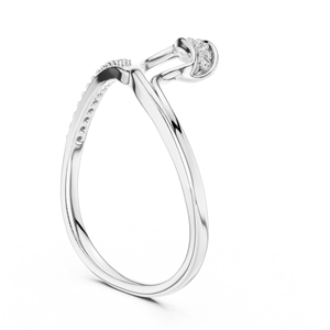 TRENDY CUT LAB GROWN <b>RING</b> <b>SET</b> 18KT SOLID WHITE GOLD RHODIUM PLATED CERTIFIED <b>WOMEN</b> ENGAGEMENT PARTY GIFTING GLAM EVENTS EVERYDAY - Product Image 2