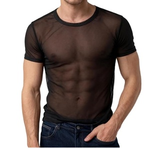 T-shirt en maille pour homme personnalisé, haute qualité, respirant, transparent, coupe ample, style maillot de sport, pour fitness et entraînement - Product Image 4