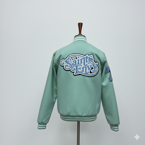 Chaqueta bomber de invierno con mangas de cuero y logotipo bordado personalizado de alta calidad, fabricante OEM, chaqueta varsity para hombre estilo Letterman - Product Image 3