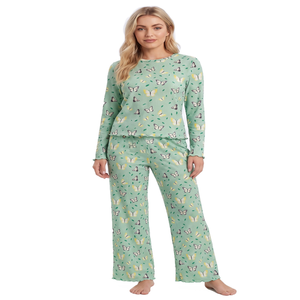 Conjunto de Pijama para Mujer Primavera-Verano 2026, Diseño Floral Dulce con Camiseta de Manga Larga y Pantalones, Conjunto de Ropa de Dormir Suave al Tacto - Product Image 3