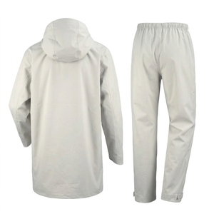 Combinaison de pluie imperméable à capuche avec veste et pantalon pour le camping en plein air, adultes, vêtements de pluie décontractés universels, matière PVC - Product Image 1