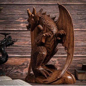 Premium Solid Wood Dragon Sculpture Feng Shui Dragon Statue Handmade Wood Craft Wholesale Decorative Wooden Dragon Figurine - Product Image 5