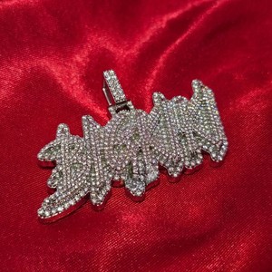 Silver Rose Gold Plated Luxury Iced Moissanite Leaf Charm Pendant for Necklace Jewelry <b>Gift</b> - Product Image 1